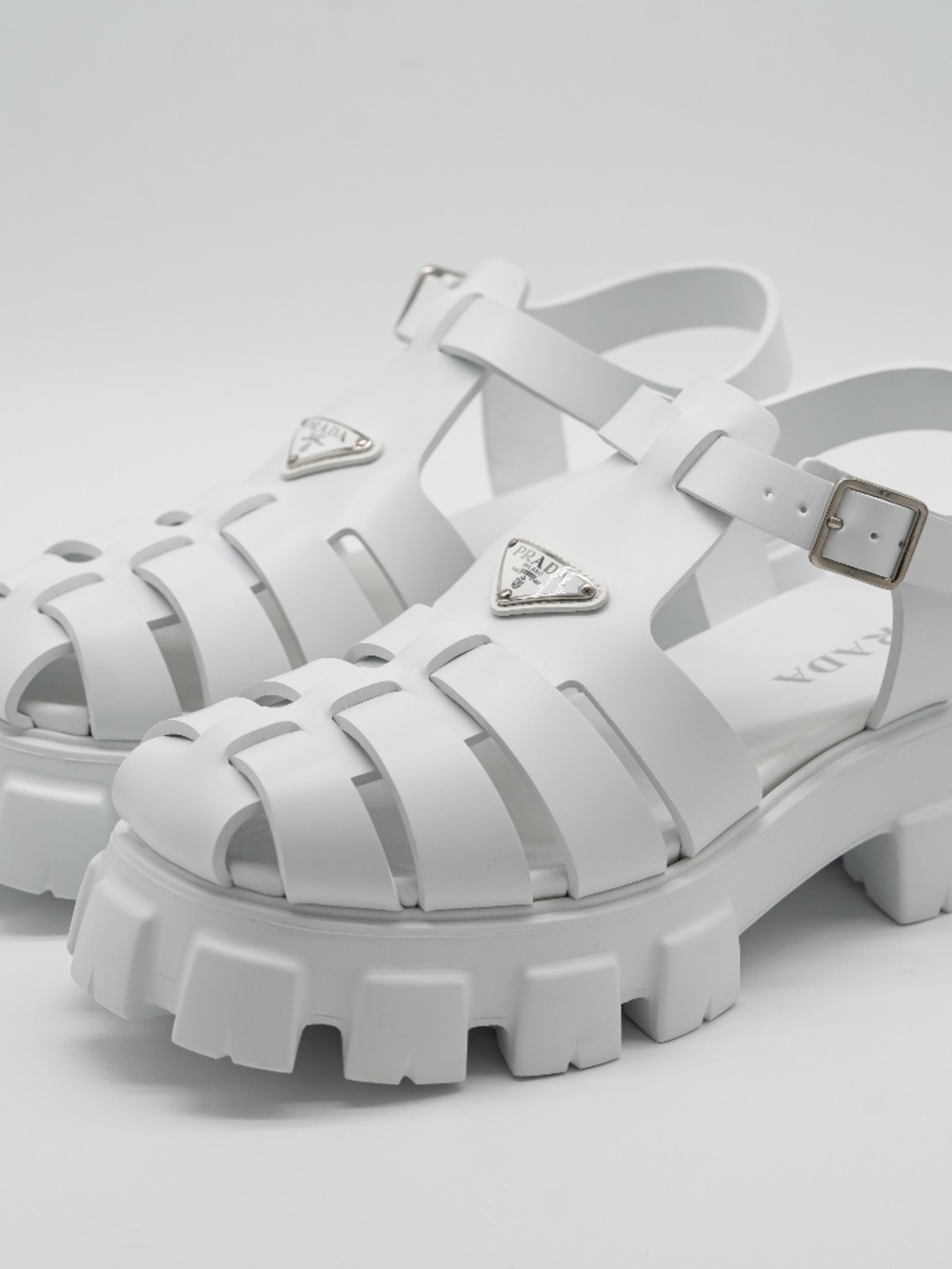 Prada White Fisherman Men's Sandals Monolith Rubber size 11uk 12 US